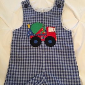 Samara Checked Truck Appliqué Shortall Jon Jon